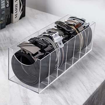 SupApollo Acrylic 7 Compartment Belt Organizer – Stylish Storage