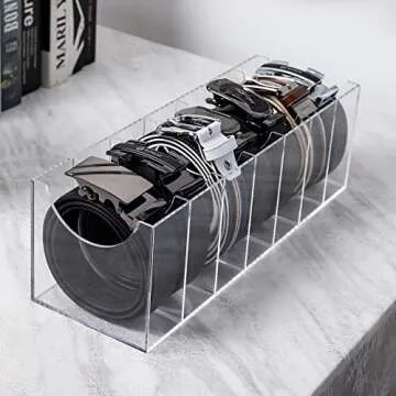 SupApollo Acrylic 7 Compartment Belt Organizer – Stylish Storage