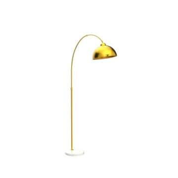 Contemporary Gold 73" Arc Floor Lamp with Hanging Dome Shade, Marble Base Adjustable Farmhouse Over The Couch Tall Stand Up Light, Industrial Task/Reading Standing Corner Lamp for Living Room Bedroom
