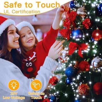 Ollny Christmas Lights, 198 FT 600 LED Outdoor Waterproof Plug in Christmas Tree Lights with 8 Modes Remote Timer, String Lights for House Yard Outside Indoor Xmas Decorations White