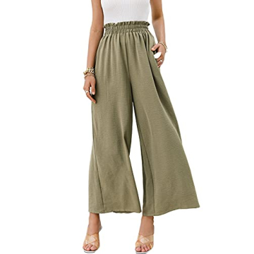 Eteviolet Boho Palazzo Pants High Waist Flowy Women