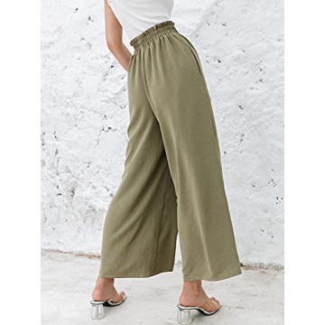 Eteviolet Boho Palazzo Pants High Waist Flowy Women