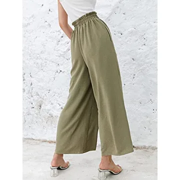 Eteviolet Boho Palazzo Pants High Waist Flowy Women