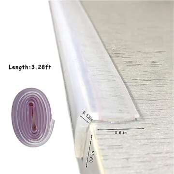 Edge Protector 100% Silicone, Baby Proofing Clear Table Corners Guards, Pre-Taped Adhesive Soft for Kids Proof Safety, Wall Furniture Bumper