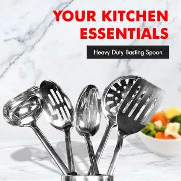 Chef Craft Select Heavy Duty Basting Spoon 12 Inch Stainless Steel