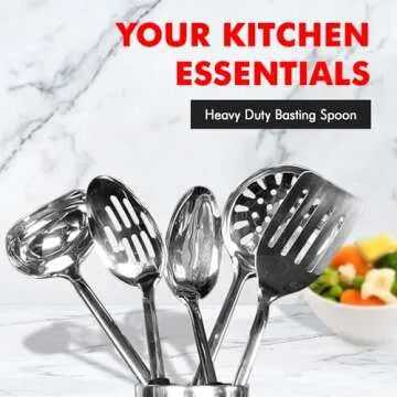 Chef Craft Select Heavy Duty Basting Spoon 12 Inch Stainless Steel