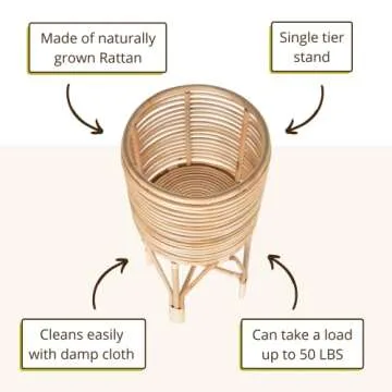 Elegant KOUBOO Rattan Indoor Plant Stand for Your Home