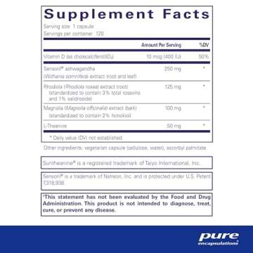Pure Encapsulations Cortisol Calm - Herbal Support for Stress & Sleep - 120 Capsules