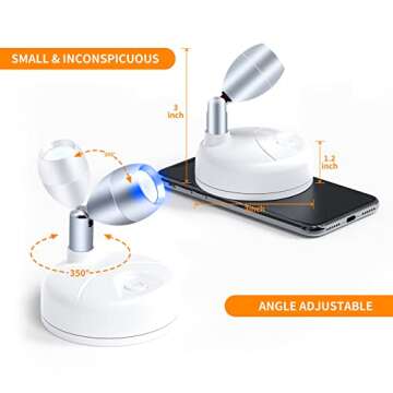 HFCDL Small Spotlight Battery Operated Spot Lights Indoor Uplighting Picture Mini Accent Light Wireless LED with Remote RGB + W Angle Adjustable w/Timer & Dimmer for Display Art Paintings