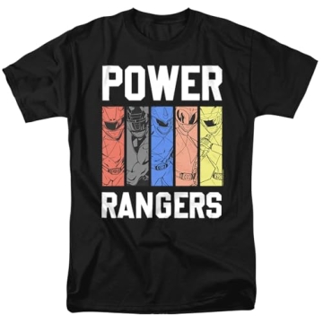 Power Rangers Power Panels Unisex Adult T Shirt (2X-Large) Black