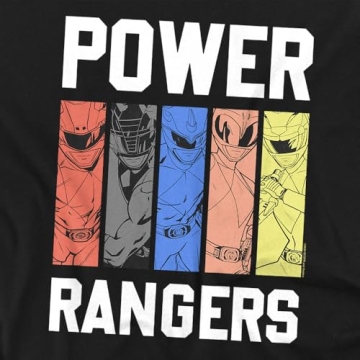 Power Rangers Graphic Tee Unisex Style Black 2XL