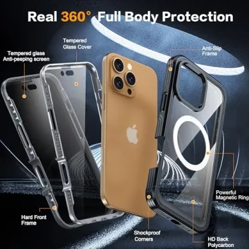 iPhone 16 Pro Max Case with Tempered Glass & MagSafe