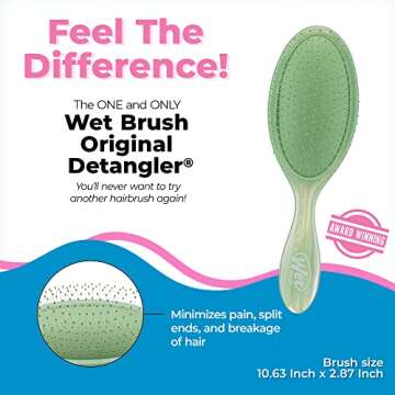 Wet Brush Original Detangler Hair Brush - Natural Marble Jade - All Hair Types - Ultra-Soft IntelliF...