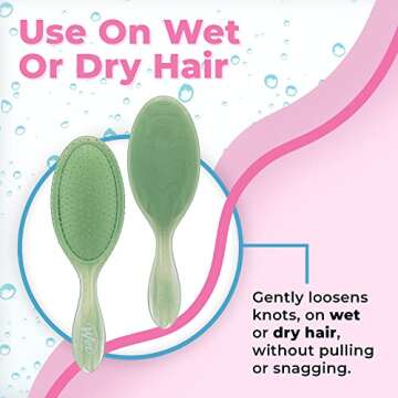 Wet Brush Original Detangler Hair Brush - Natural Marble Jade - All Hair Types - Ultra-Soft IntelliFlex Detangler Bristles Glide Through Tangles with Ease - Pain-Free Comb for Men & Women