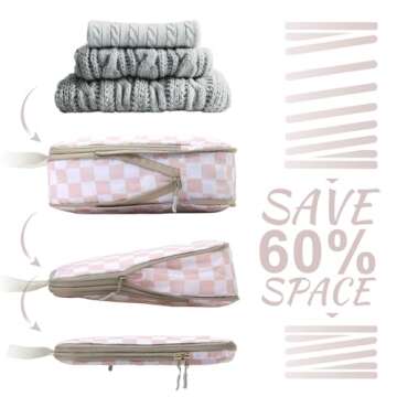 WOOMADA Compression Packing Cubes for Suitcases – Travel Essentials 4 Set