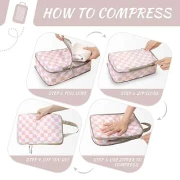 WOOMADA Packing Cubes – 4 Set Expandable Travel Organizers