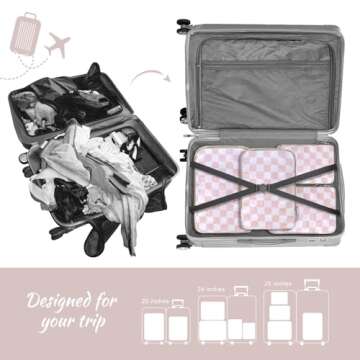 WOOMADA Packing Cubes – 4 Set Expandable Travel Organizers