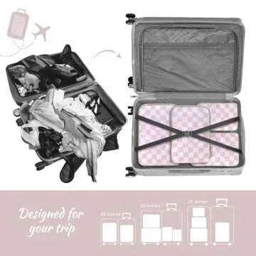 WOOMADA Packing Cubes – 4 Set Expandable Travel Organizers