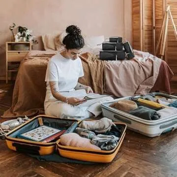 WOOMADA Packing Cubes – 4 Set Expandable Travel Organizers