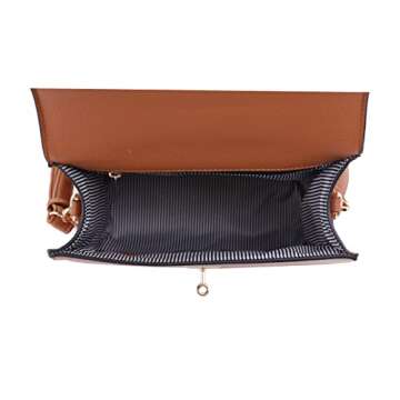 EVVE Women's Luxury Pebbled Leather Crossbody Satchel