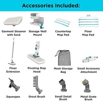 BLACK+DECKER Steamer, 7 Attachments for Multipurpose Cleaning, Includes Storage Wall Mount (BHSM15FX...