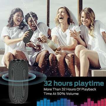 Monster S320 Bluetooth Speaker, Portable Bluetooth Speaker, 40W True Wireless Speaker,360° Stereo Sound Effect,IPX7 Waterproof Speaker, 32 Hour Playing Time,Suitable for Outdoor Speaker