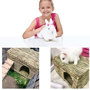 Extra Large HERCOCCI Grass House for Rabbits - Foldable & Safe
