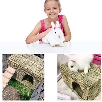 Extra Large HERCOCCI Grass House for Rabbits - Foldable & Safe