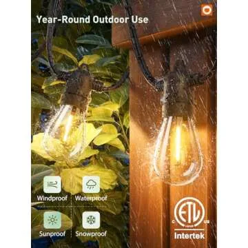 Addlon 50FT Waterproof Outdoor String Lights with Timer