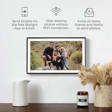 Skylight Digital Picture Frame - WiFi Enabled with Load from Phone Capability, Touch Screen Digital Photo Frame Display - Customizable Gift for Friends and Family - 15 Inch Black