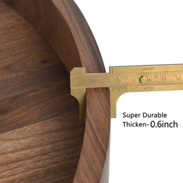 Elegant KINGCRAFT Wooden Serving Tray - Walnut Round Centerpiece