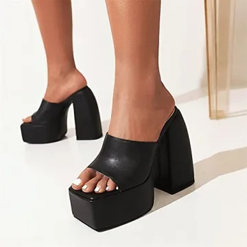 Goolita Chunky Heel Platform Sandals for Women