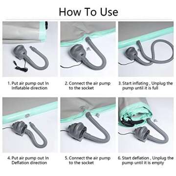 EZ GLAM 10ft/13ft/16ft/20ft Air Mat Tumble Track Inflatable Gymnastics Tumbling Track Mat with Electric Air Pump for Cheerleading/Practice/Beach/Park/Home use