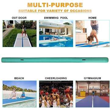 EZ GLAM 10ft/13ft/16ft/20ft Air Mat Tumble Track Inflatable Gymnastics Tumbling Track Mat with Electric Air Pump for Cheerleading/Practice/Beach/Park/Home use
