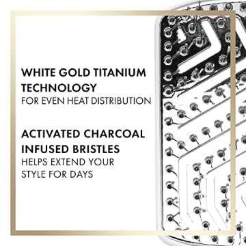 Hot Tools Pro Artist White Gold Collection Titanium Thermal Vented Paddle Brush | Smooth & Shine