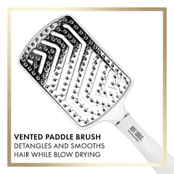 Hot Tools Pro Artist White Gold Collection Titanium Thermal Vented Paddle Brush | Smooth & Shine