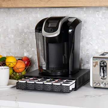 Mind Reader Single Serve Coffee Pod Drawer, 36 Pod Capacity, Countertop Organizer, Metal, 12.75" L x...
