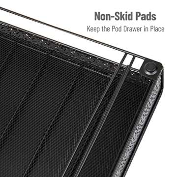 Mind Reader Single Serve Coffee Pod Drawer, 36 Pod Capacity, Countertop Organizer, Metal, 12.75" L x 13" W x 3" H, Black