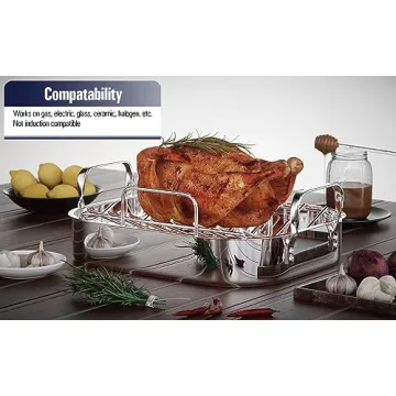 Cooks Standard Roaster Pan with V-Shaped Rack