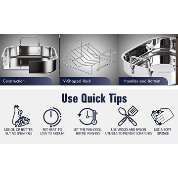Cooks Standard Roaster Pan with V-Shaped Rack