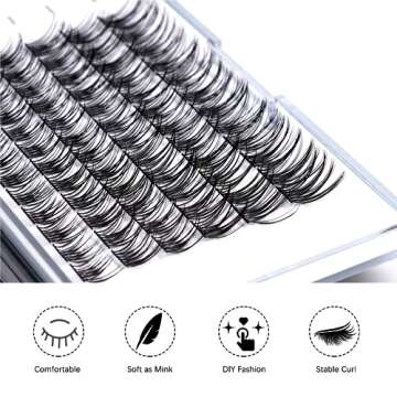 LANKIZ Individual Lashes, Lash Clusters for DIY Lash Extension at Home, Natural Look Soft & Comfortable Mix Individual Lashes Cluster, Faux Mink Lash Extension Clusters