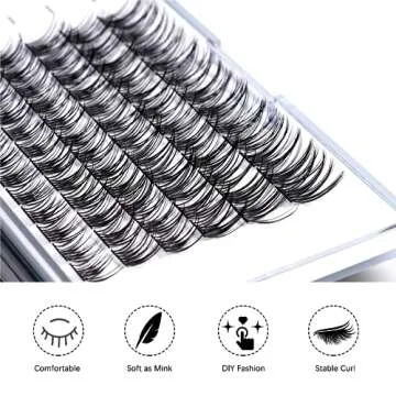 LANKIZ Individual Lashes, Lash Clusters for DIY Lash Extension at Home, Natural Look Soft & Comfortable Mix Individual Lashes Cluster, Faux Mink Lash Extension Clusters