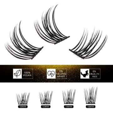 LANKIZ Individual Lashes, Lash Clusters for DIY Lash Extension at Home, Natural Look Soft & Comfortable Mix Individual Lashes Cluster, Faux Mink Lash Extension Clusters