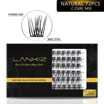 LANKIZ Individual Lashes, Lash Clusters for DIY Lash Extension at Home, Natural Look Soft & Comfortable Mix Individual Lashes Cluster, Faux Mink Lash Extension Clusters