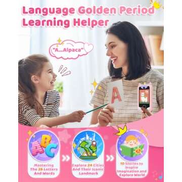 DUDUDRAGON Kids Smart Phone Toy for Girls 3 4 5 6 Year Old Toddler Unicorn Gifts , MP3 Music Player, Dual Camera Travel Toys with Educational Games, Touchscreen Pretend Play Phones for 3-8 Year Old