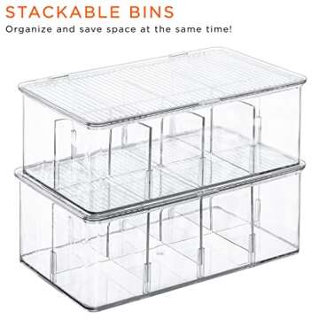 Sorbus Tea Bag Organizer Bins - Clear Storage Solution