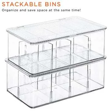 Sorbus Tea Bag Organizer Bins - Clear Storage Solution