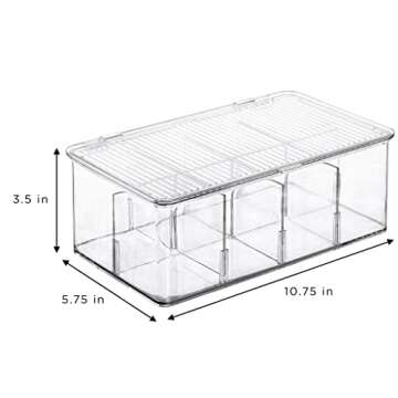 Sorbus Tea Bag Organizer Bins - Clear Storage Solution