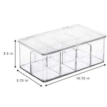 Sorbus Tea Bag Organizer Bins - Clear Storage Solution