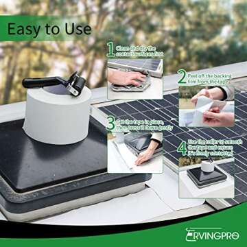 RVINGPRO RV Roof Tape with Roller, 4 Inch x 50 Feet RV Tape for Roof Repair, Waterproof & UV-Resistant RV Roof Sealant Tape for Camper, Trailer, Boat Sealing